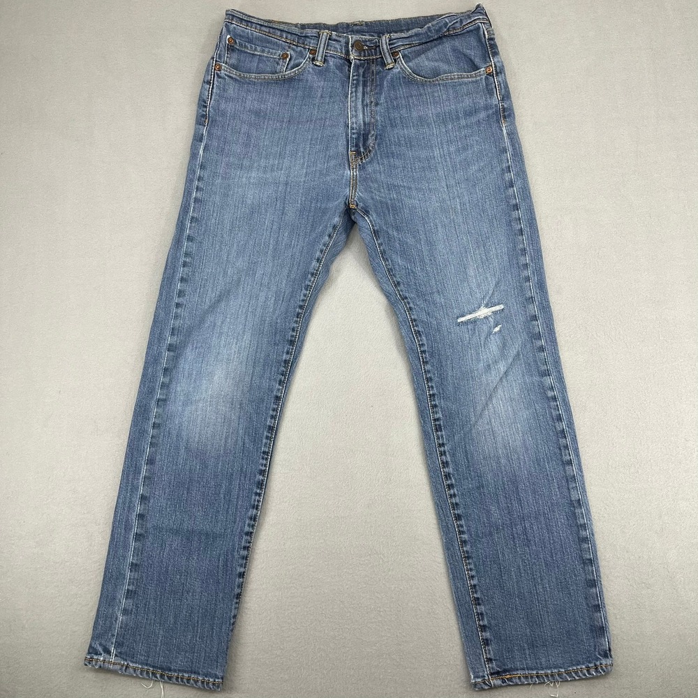 Levi's 511‎ Slim Fit Jeans Mens 34x30 Blue Medium Wash Distressed Denim